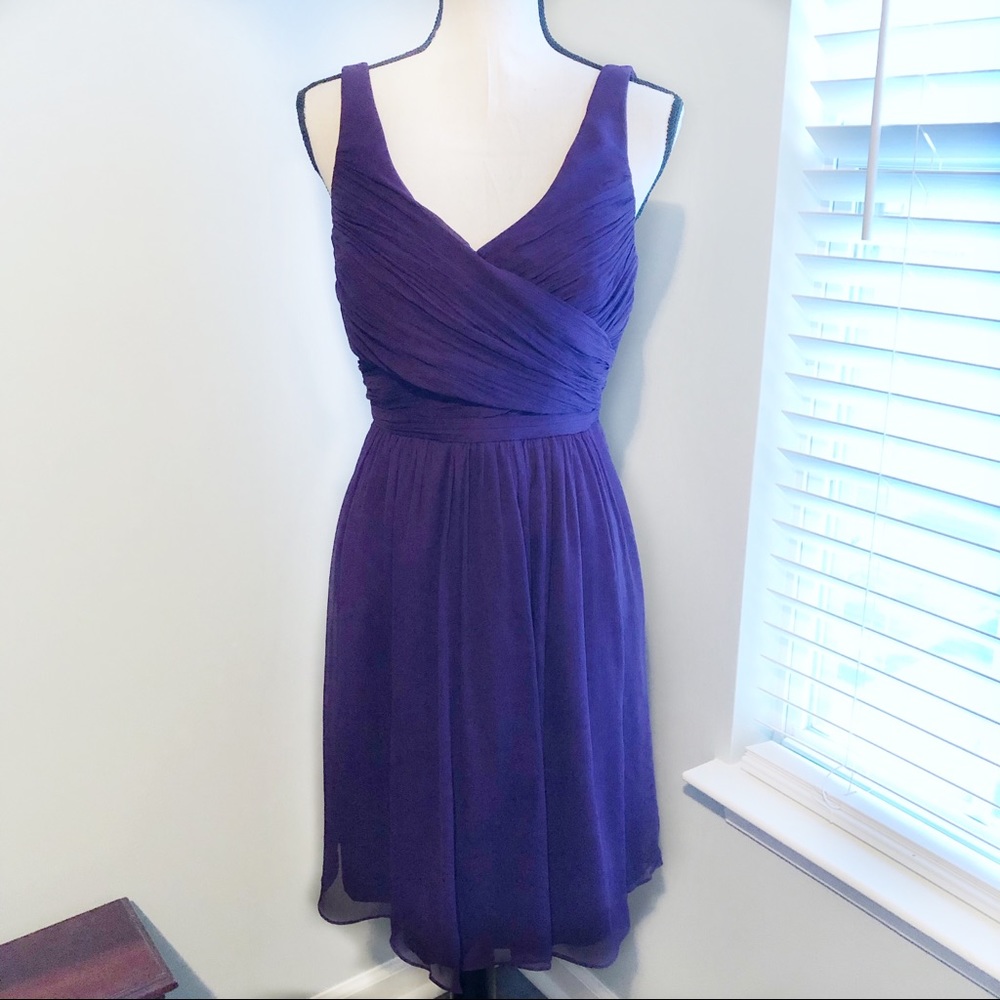J Crew Heidi purple silk chiffon dress - 8